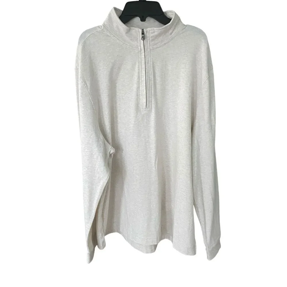 Saddlebred Men's Gray & White Quarter-Zip Pullover Sweater Size XL